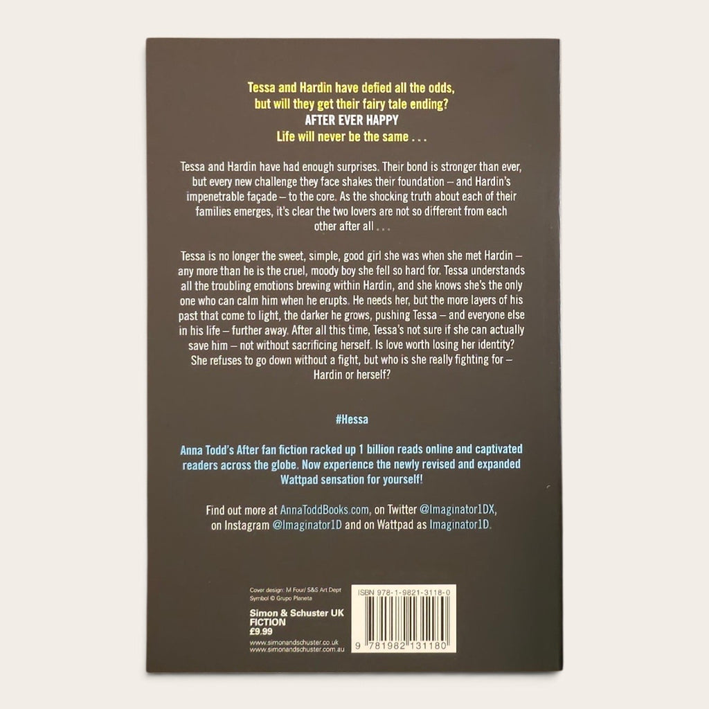 The back cover of a book, shown flat against a white background. The cover is black with white text, featuring a synopsis of the story, and a barcode at the bottom.