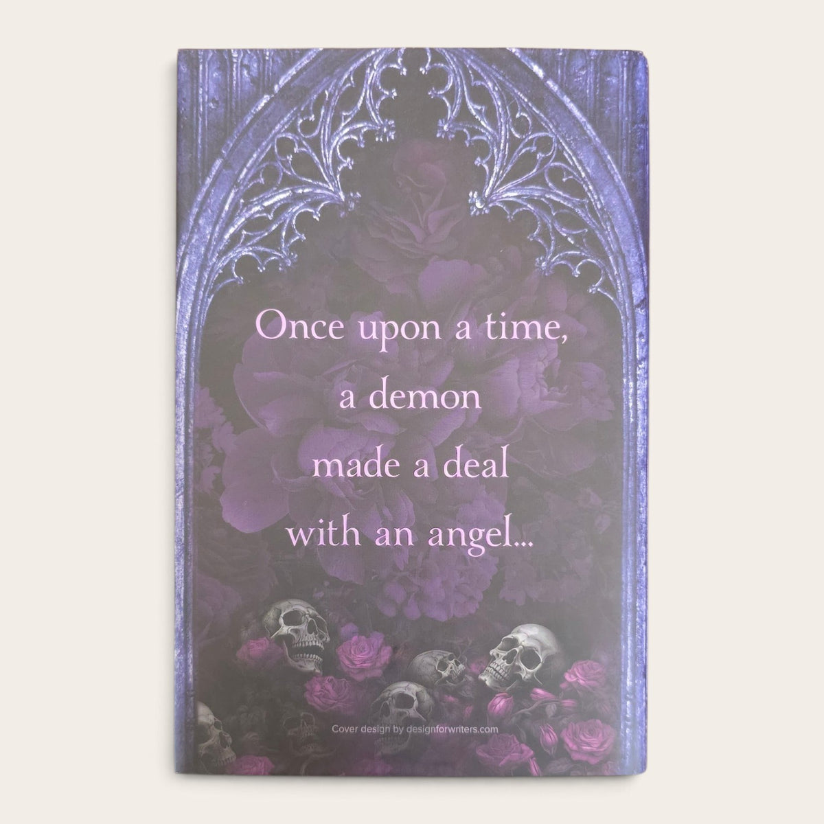 Back cover of Archetecti By Ruby Roe hard cover with dust jacket "Once upon a time, a demon made a deal with an angel..."