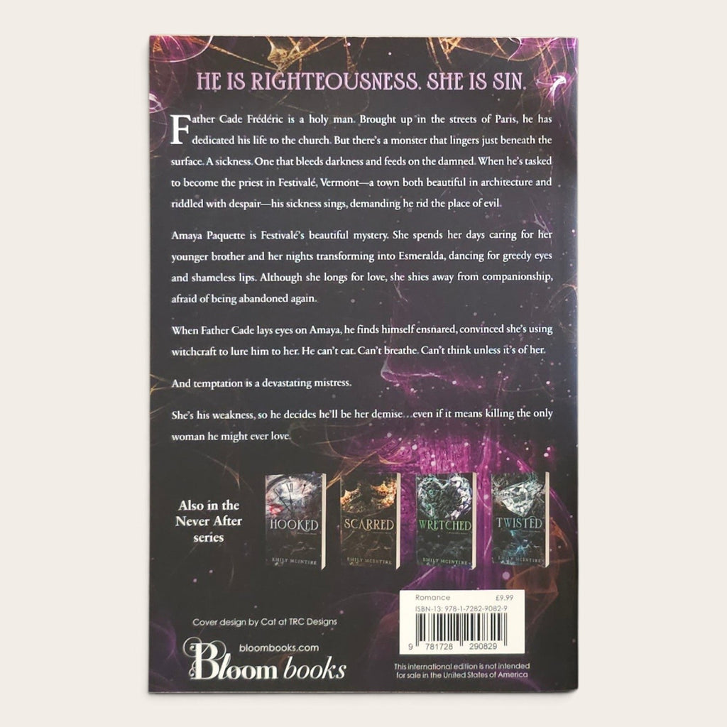 The back cover of the book 'Crossed by Emily McIntire