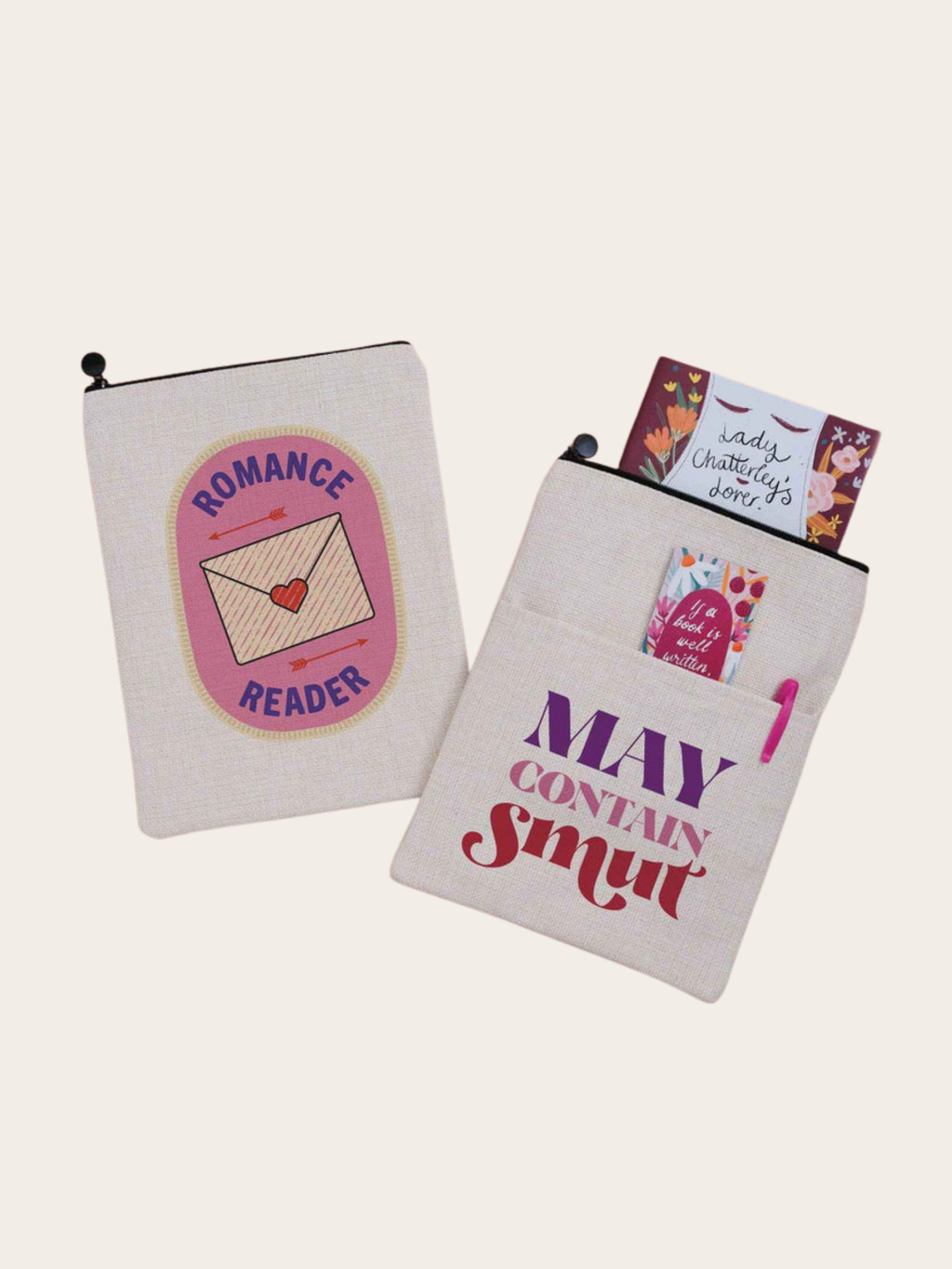 book sleeve - May contain smut on one side, Romance reader on the other.