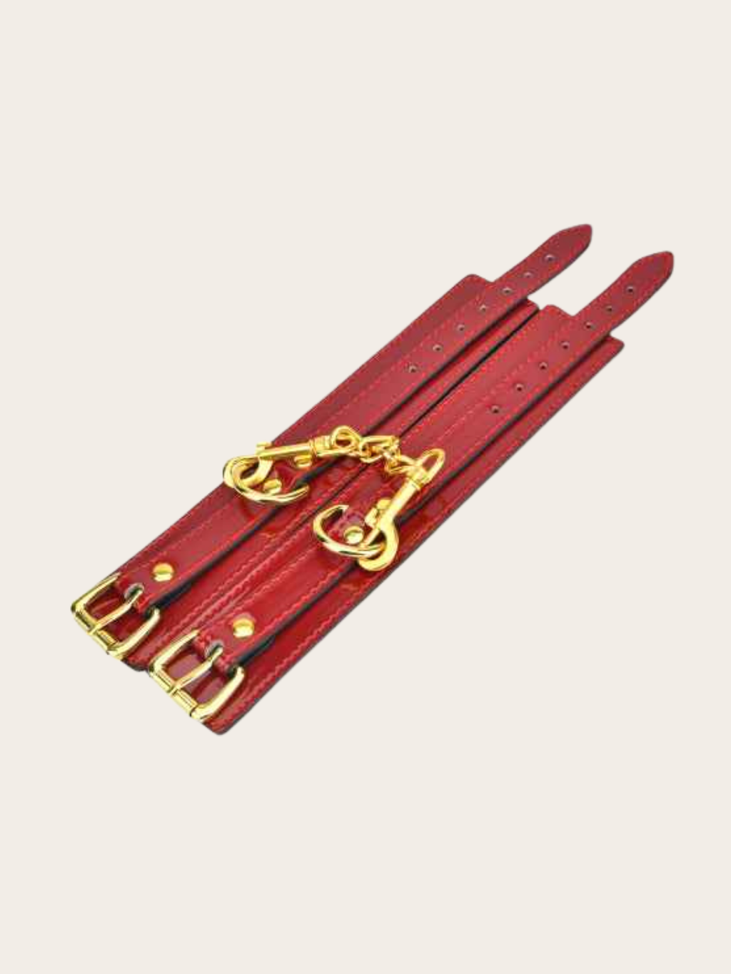 Red Ankle Cuffs with gold chain