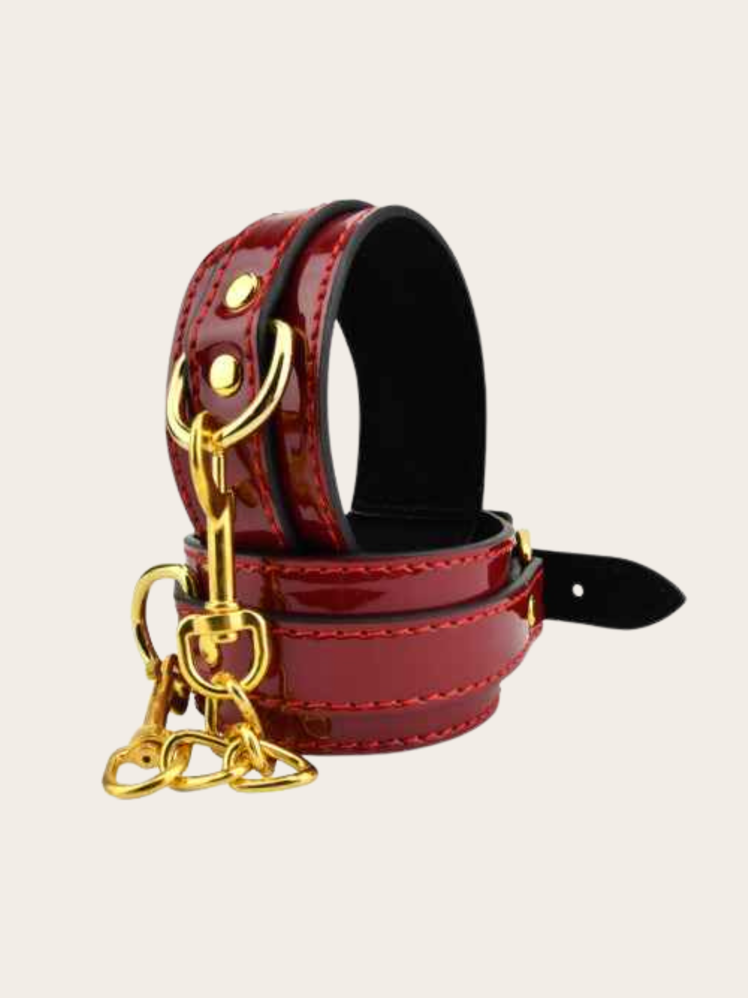 Red Wrist Cuffs with gold chain