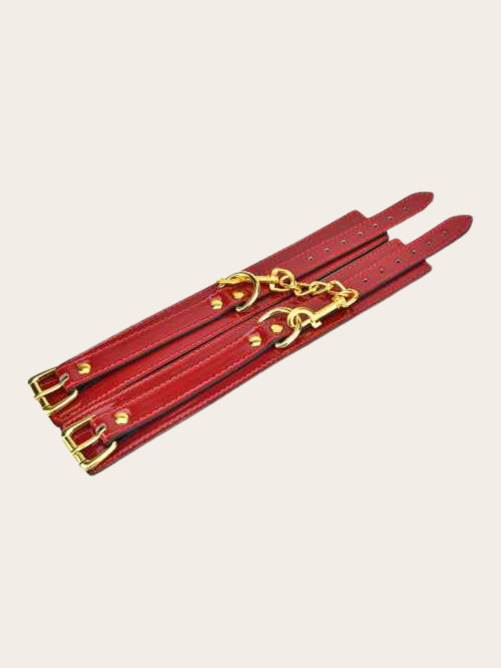 Red Wrist Cuffs  with gold chain