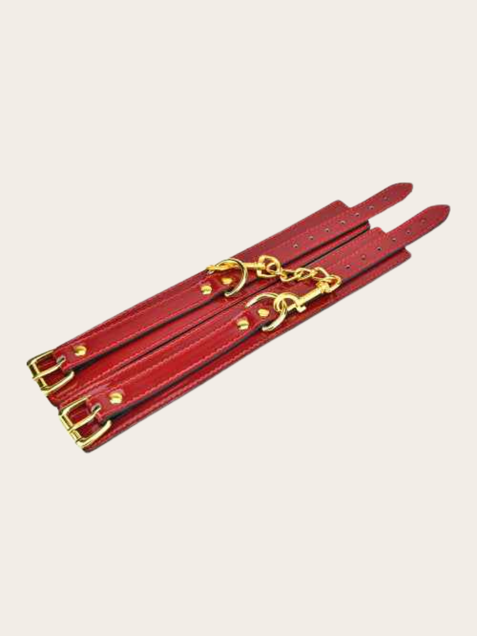 Red Wrist Cuffs  with gold chain