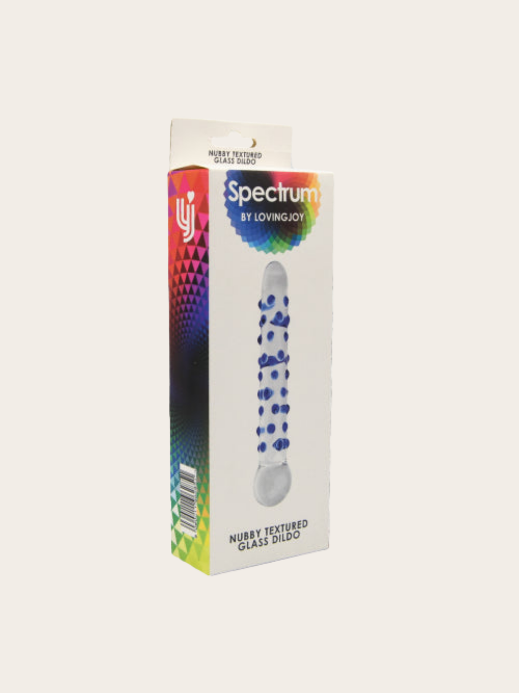 Spectrum Glass Nubby Dildo in retail box