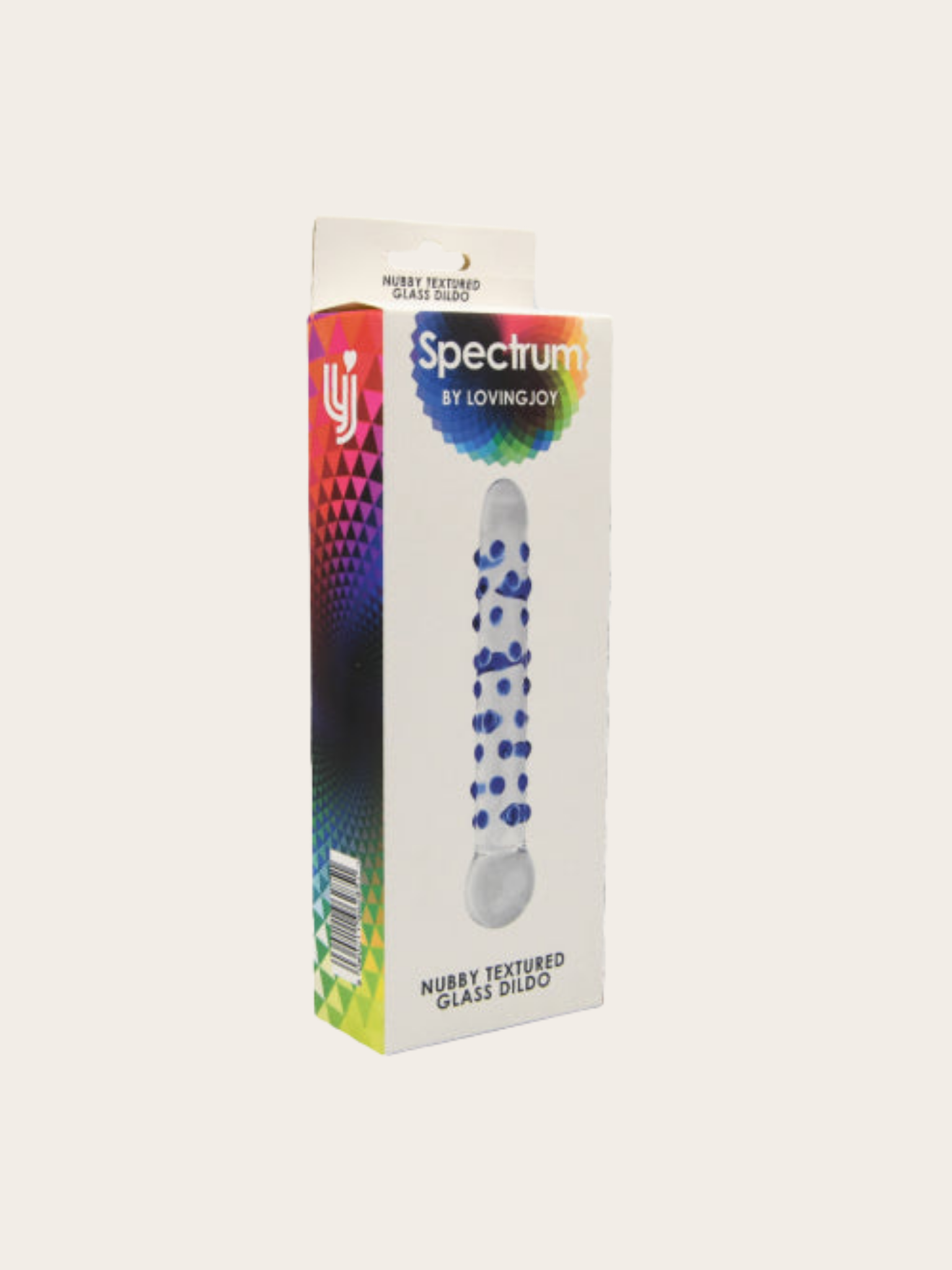 Spectrum Glass Nubby Dildo in retail box