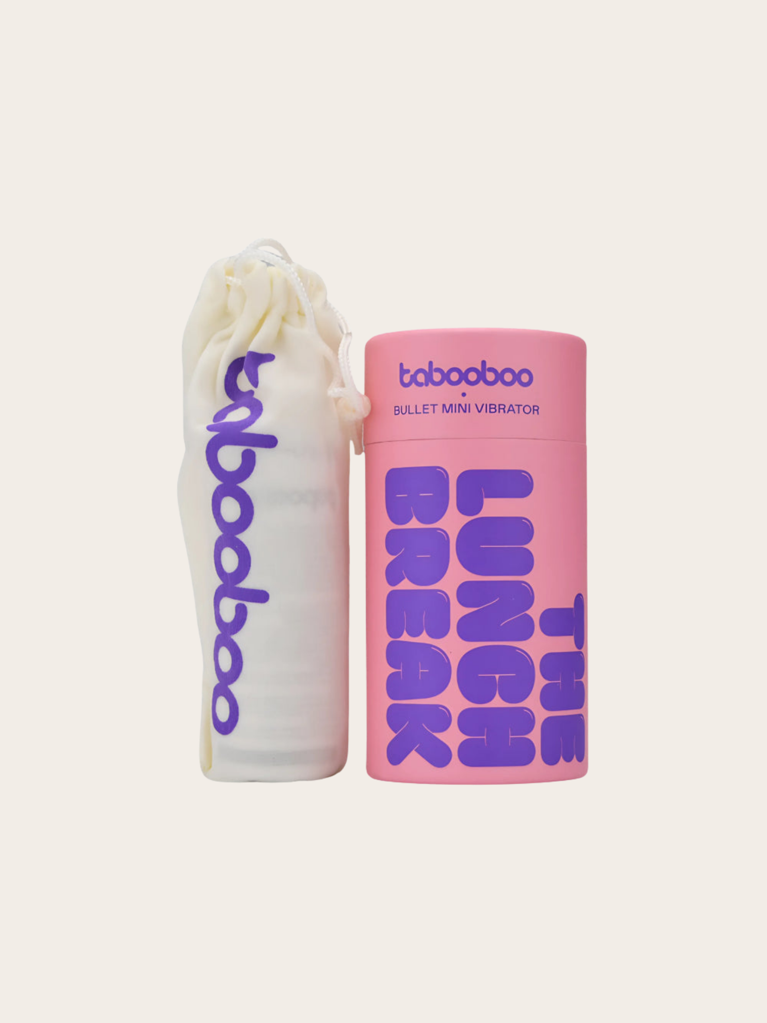 Tabooboo The Lunch Break Bullet Vibrator with drawstring storage bag and retail box