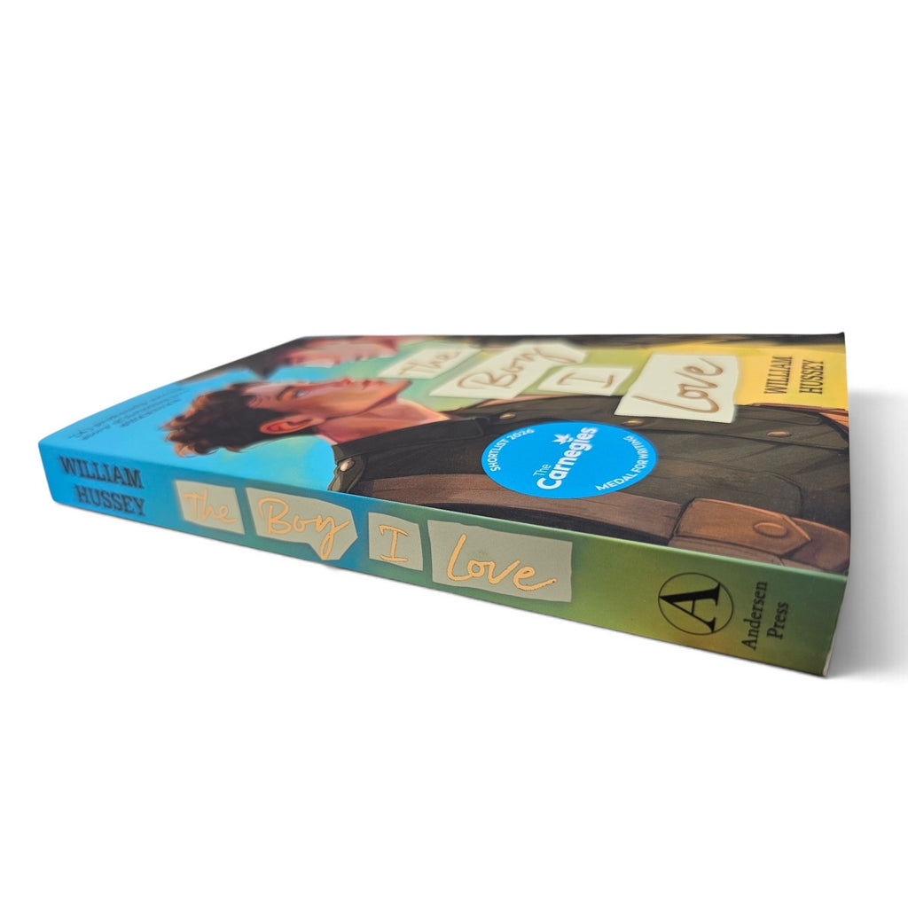 The Boy I Love by William Hussey – paperback side view showing foiled cover detail